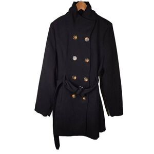 Forever 21 Black Double Breasted Pea Coat
